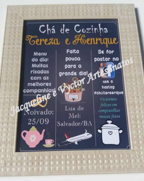 Chalkboard para Chá de Cozinha